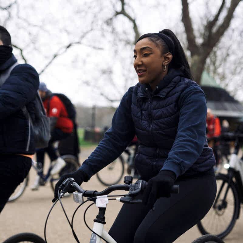 Woman with bike at LCC protest ride